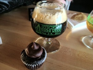beer and a cupcake